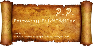 Petrovity Piládész névjegykártya